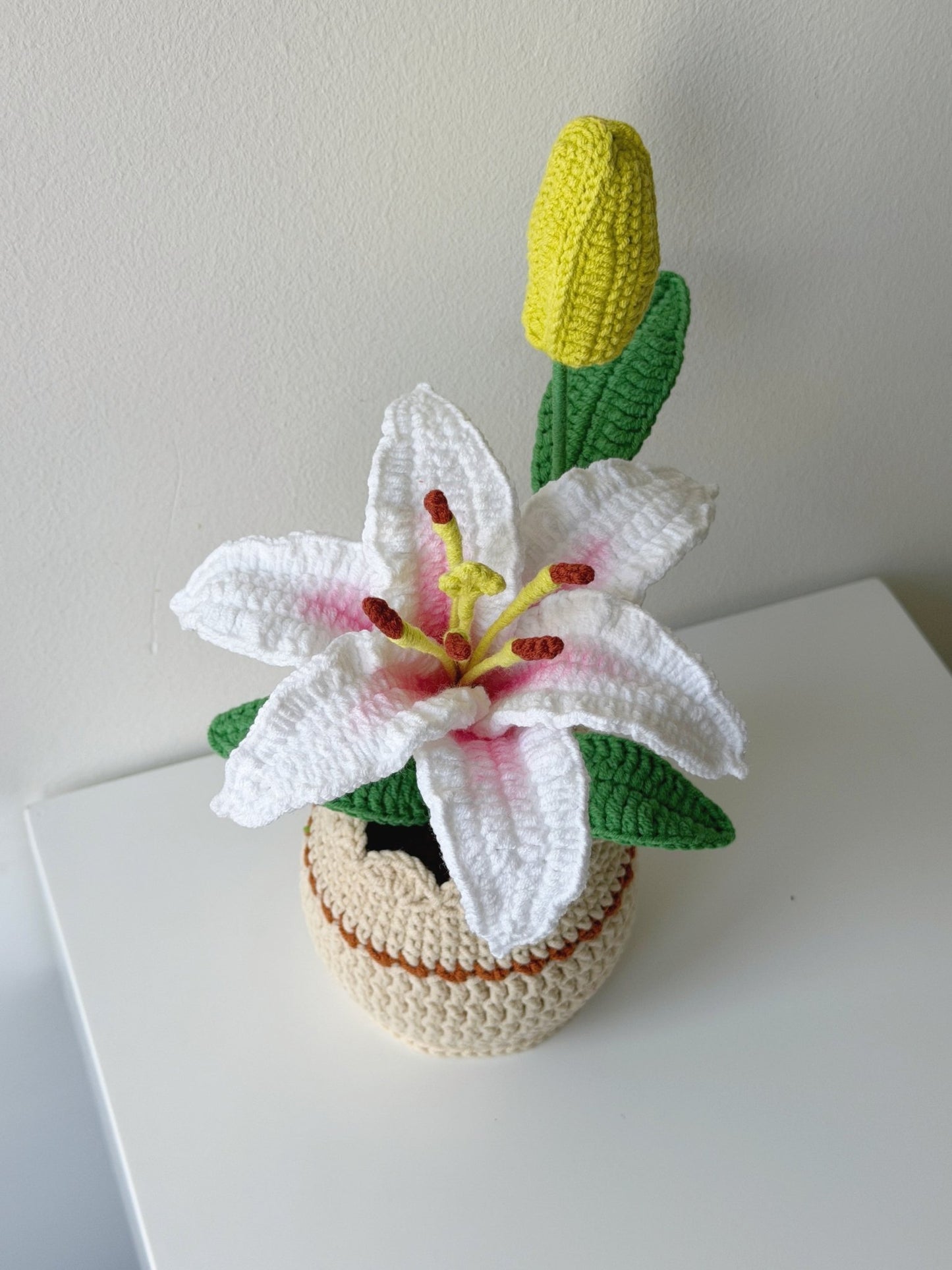 Crochet Lily Flower Potted Plant - Crochera