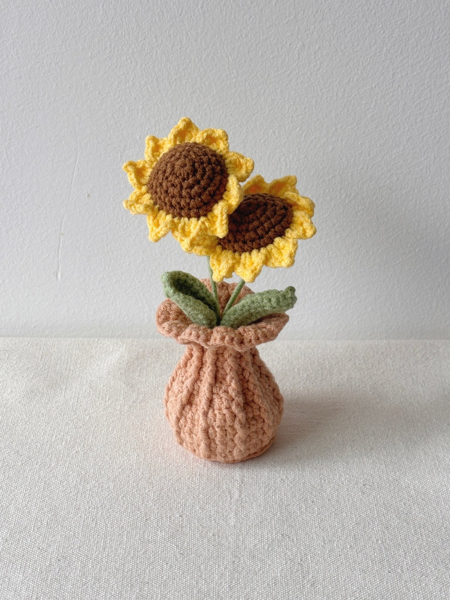 Crochet Mini Sunflowers in Vase - Crochera