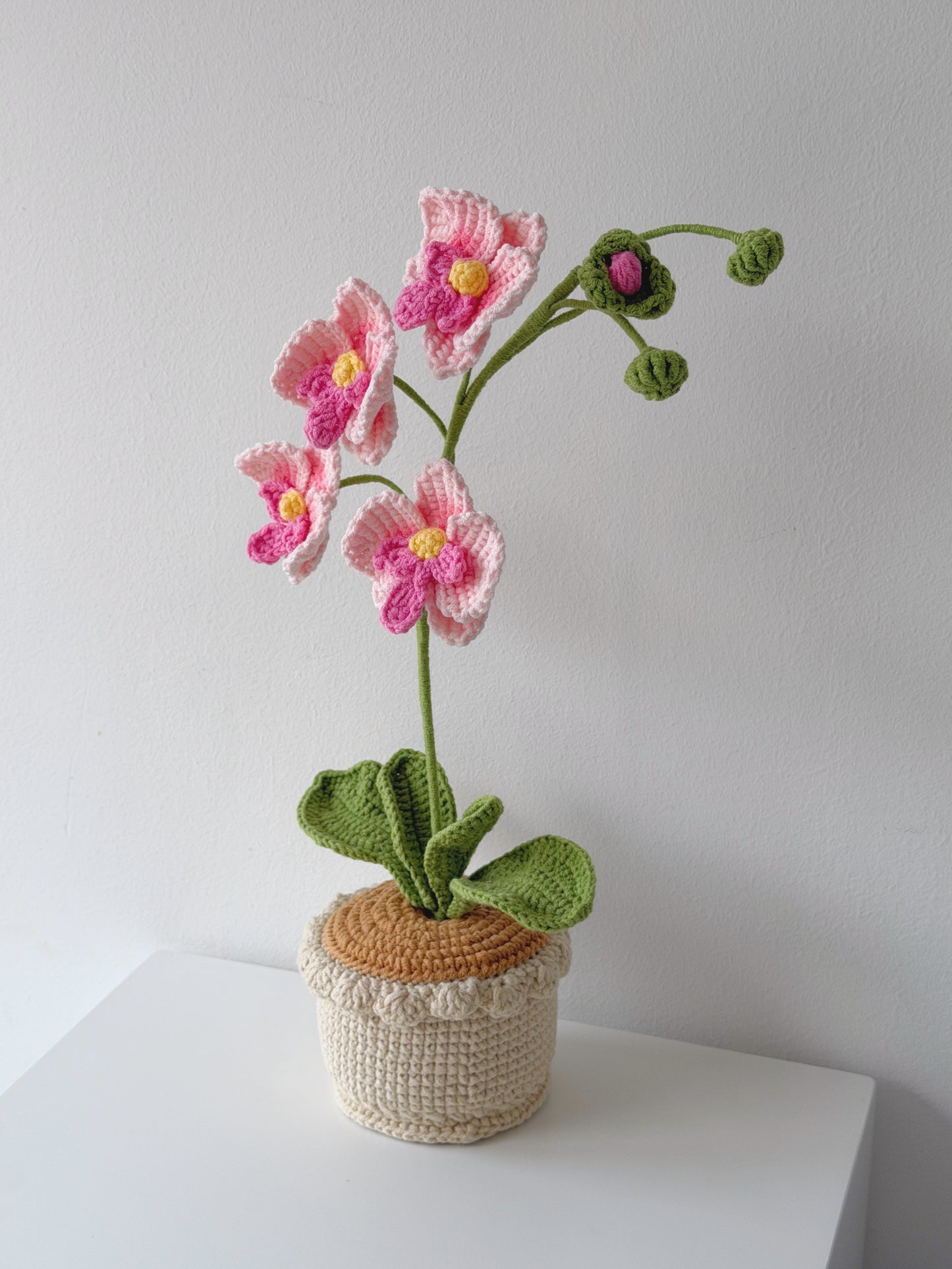 Crochet Tall Phalaenopsis Orchid Potted Plant