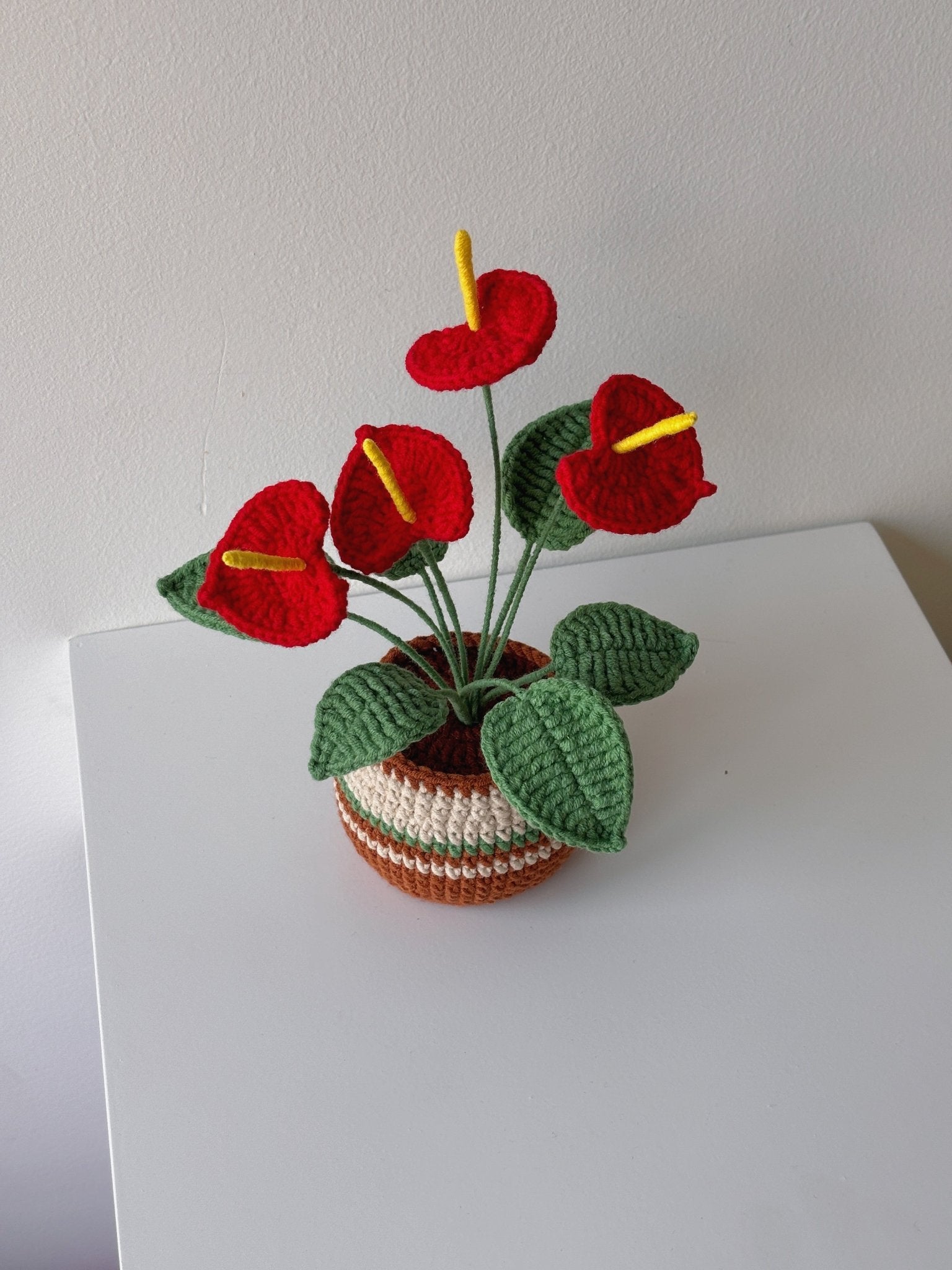 Crochet Anthurium Potted Plant - Crochera