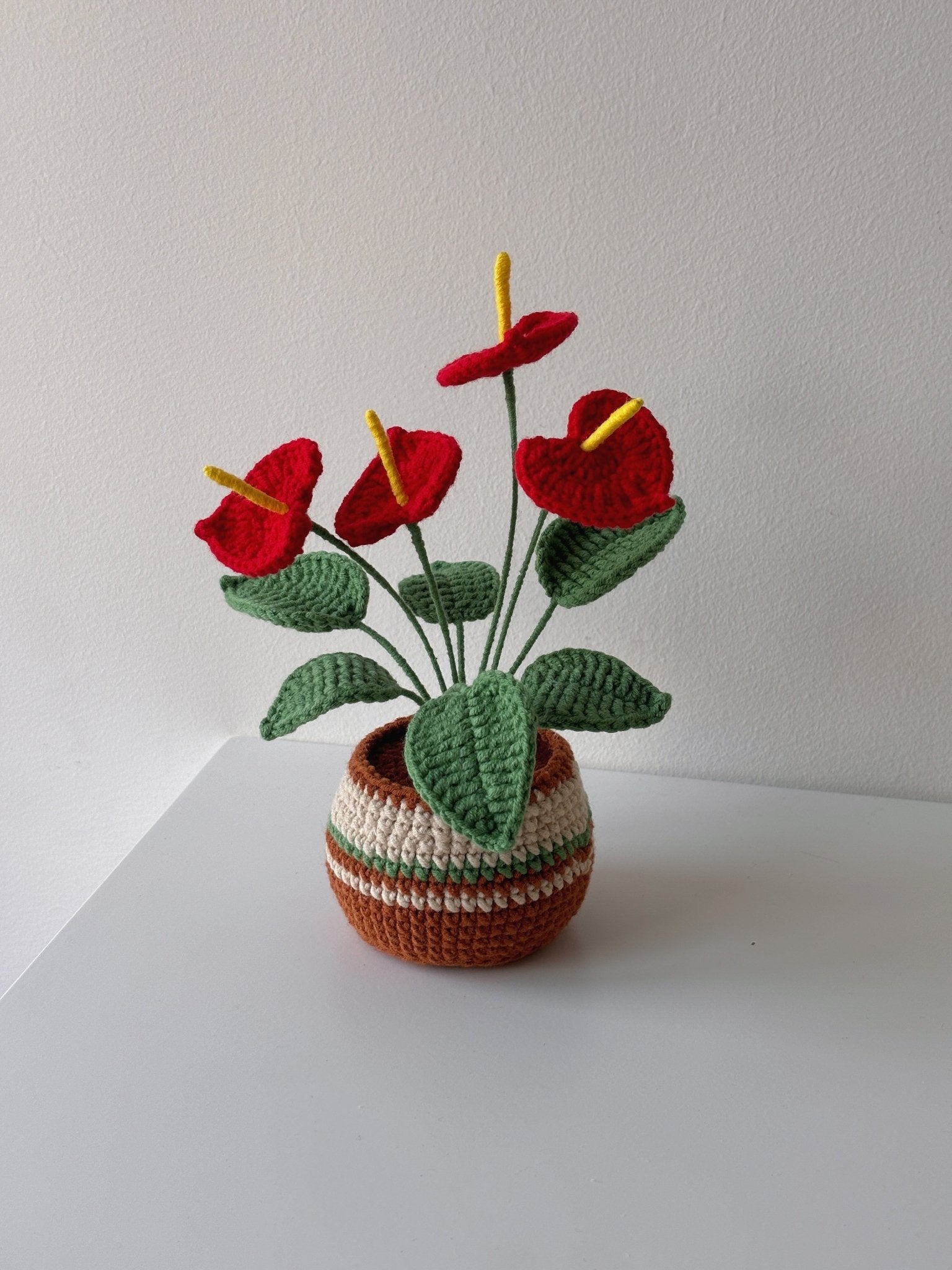 Crochet Anthurium Potted Plant - Crochera