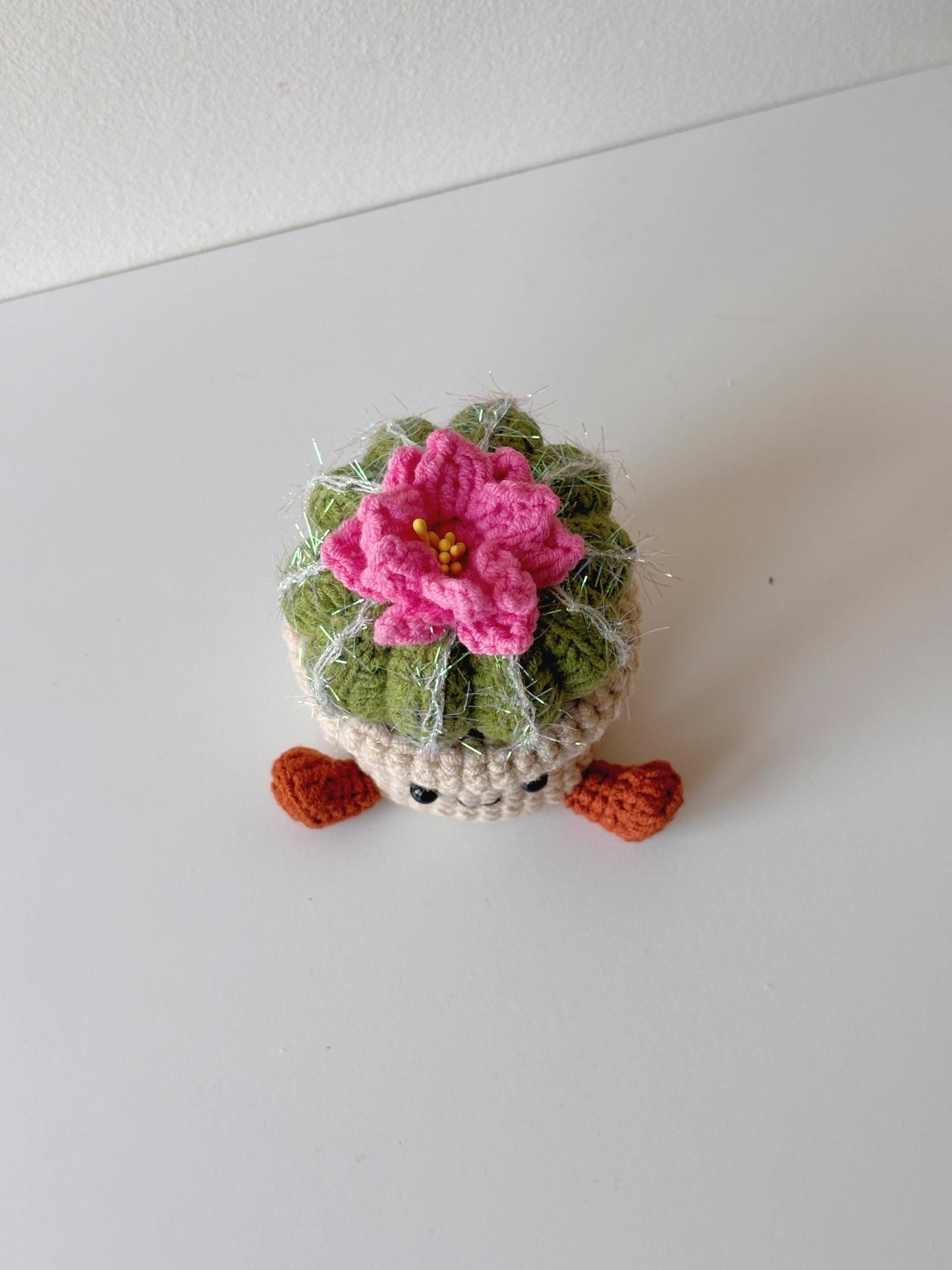 Crochet Blooming Cactus Pot – Smiling Desk Decor - Crochera