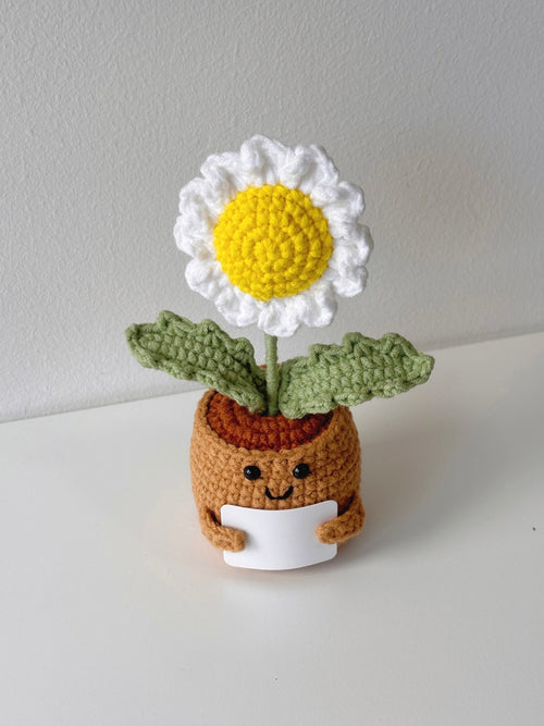 Crochet Daisy in Pot - Crochera
