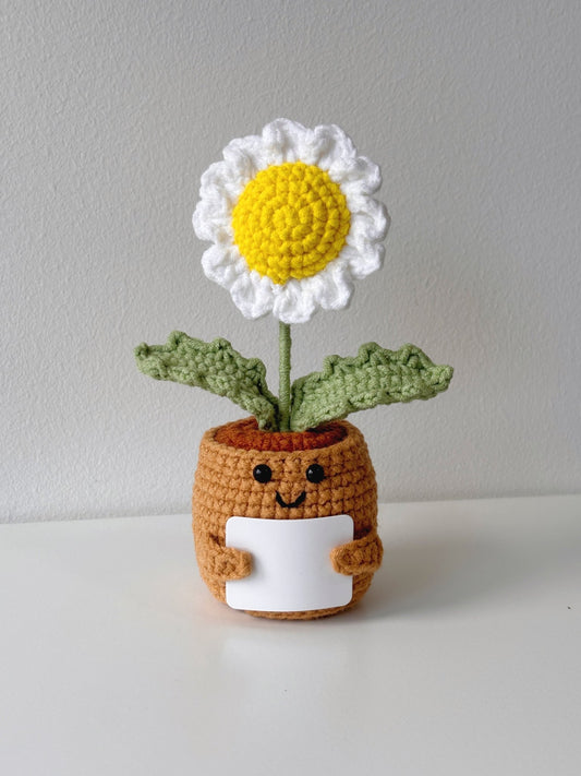 Crochet Daisy in Pot - Crochera