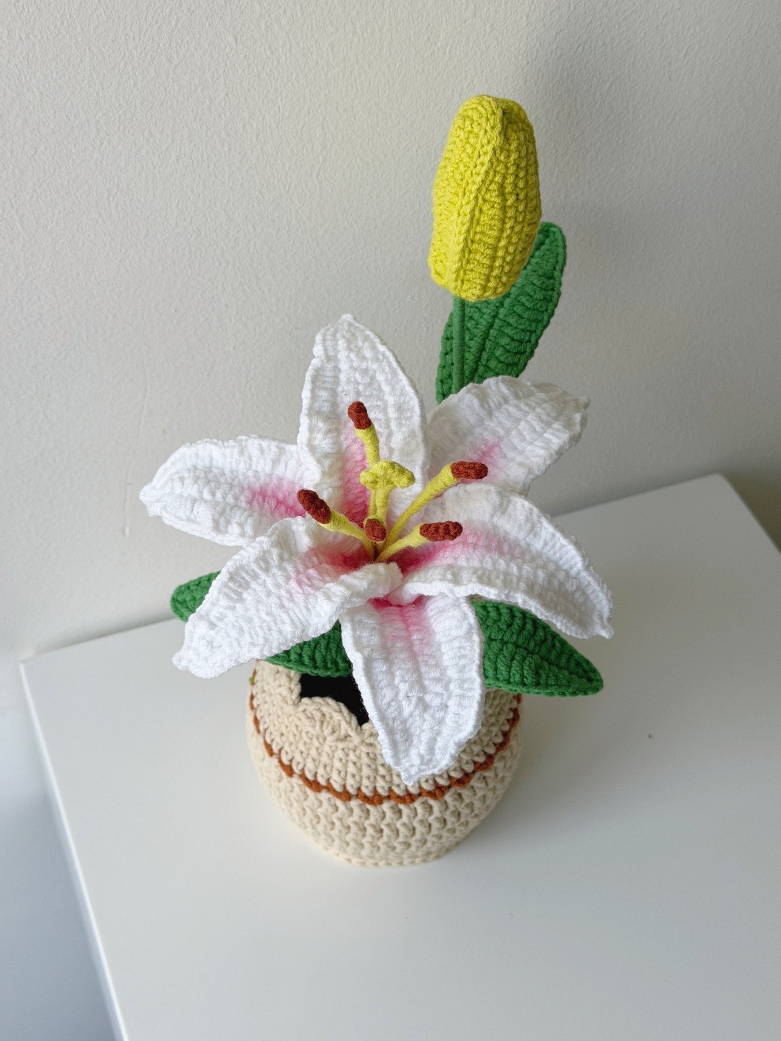 Crochet Lily Flower Potted Plant - Crochera