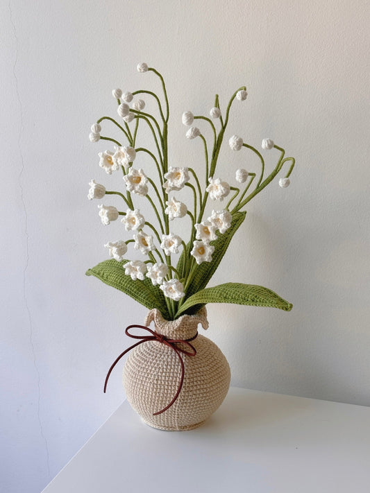 Crochet Lily of the Valley Potted Plant - Crochera