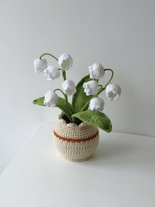 Crochet Lily of the Valley Potted Plant - Crochera