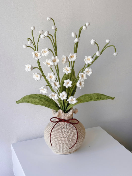 Crochet Lily of the Valley Potted Plant - Crochera