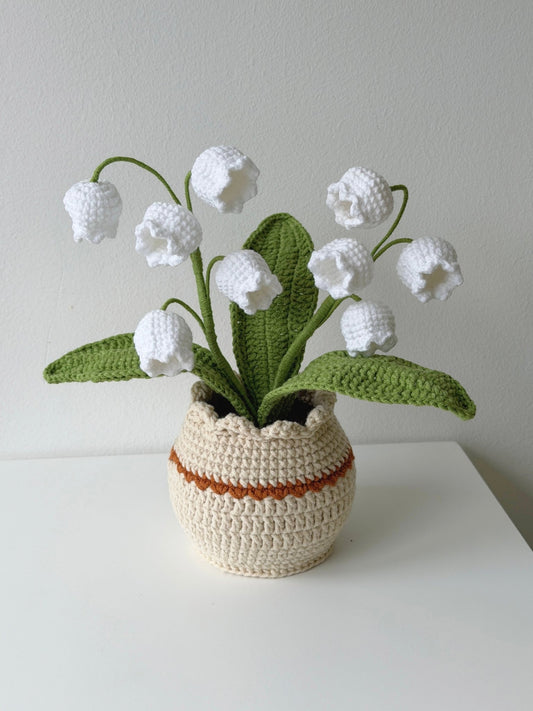 Crochet Lily of the Valley Potted Plant - Crochera