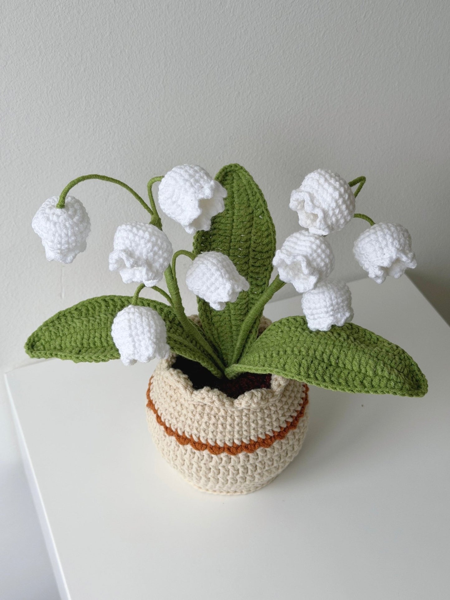 Crochet Lily of the Valley Potted Plant - Crochera