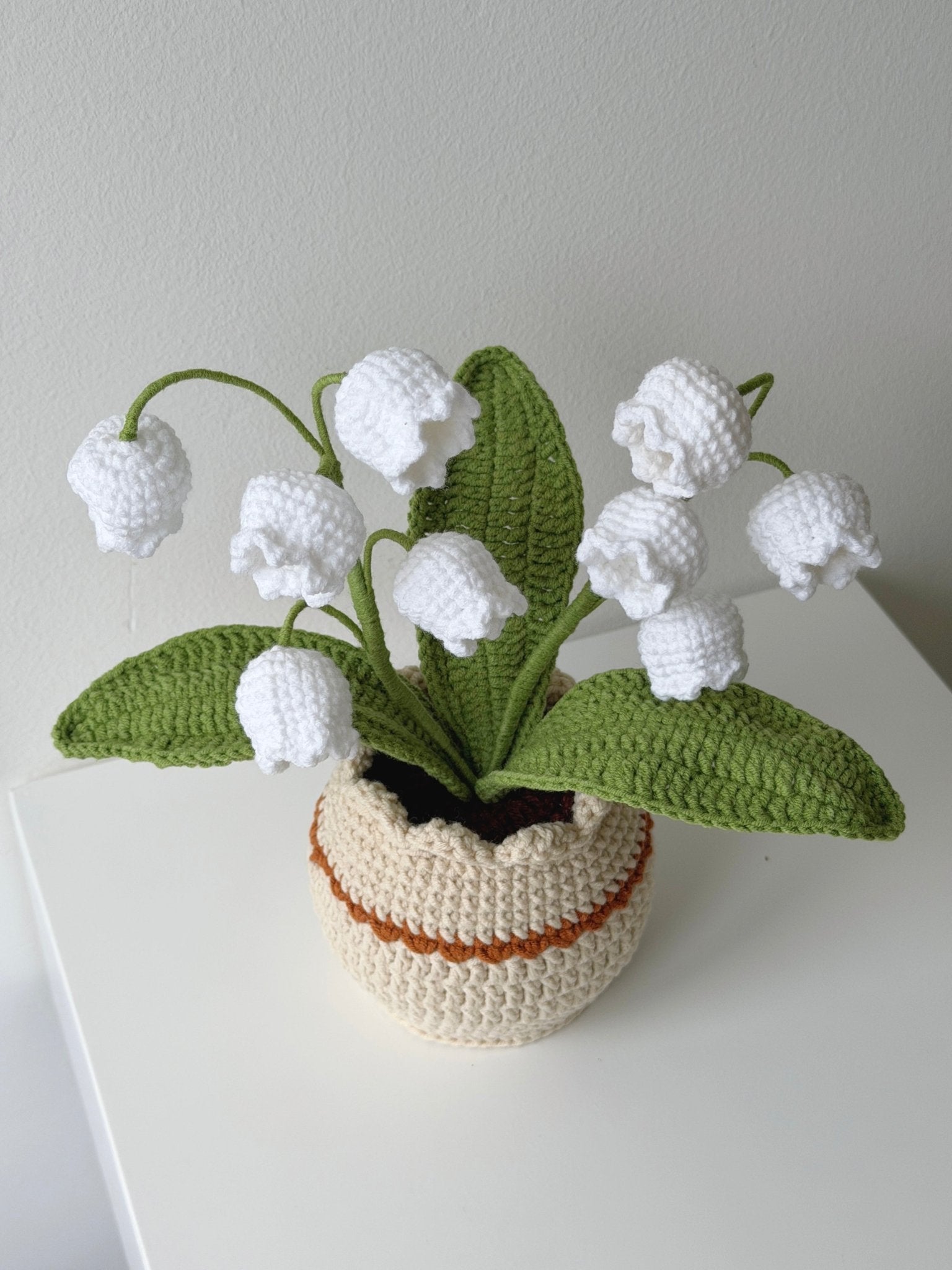 Crochet Lily of the Valley Potted Plant - Crochera