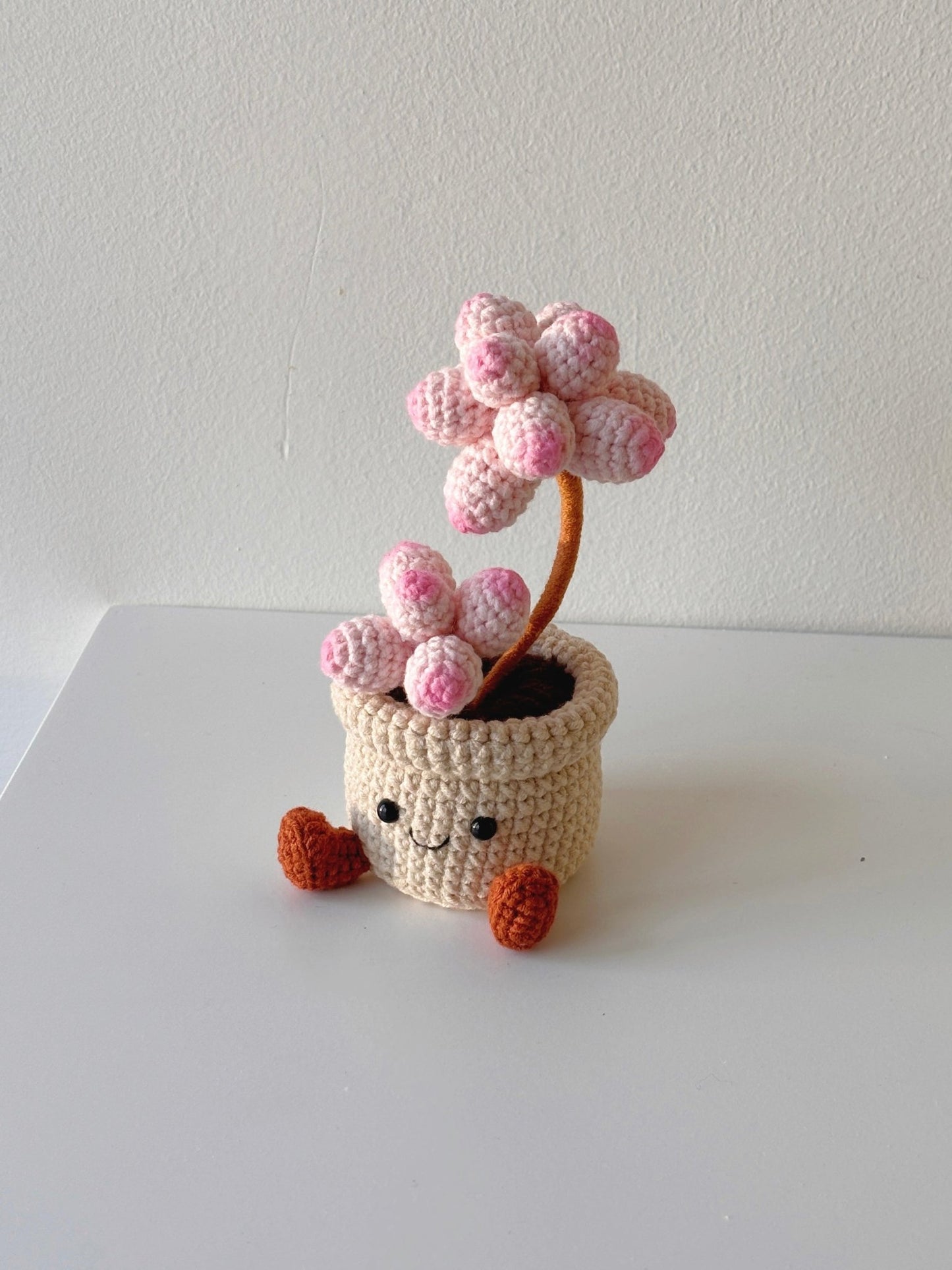 Crochet Mini Pink Succulent Potted Plant - Crochera