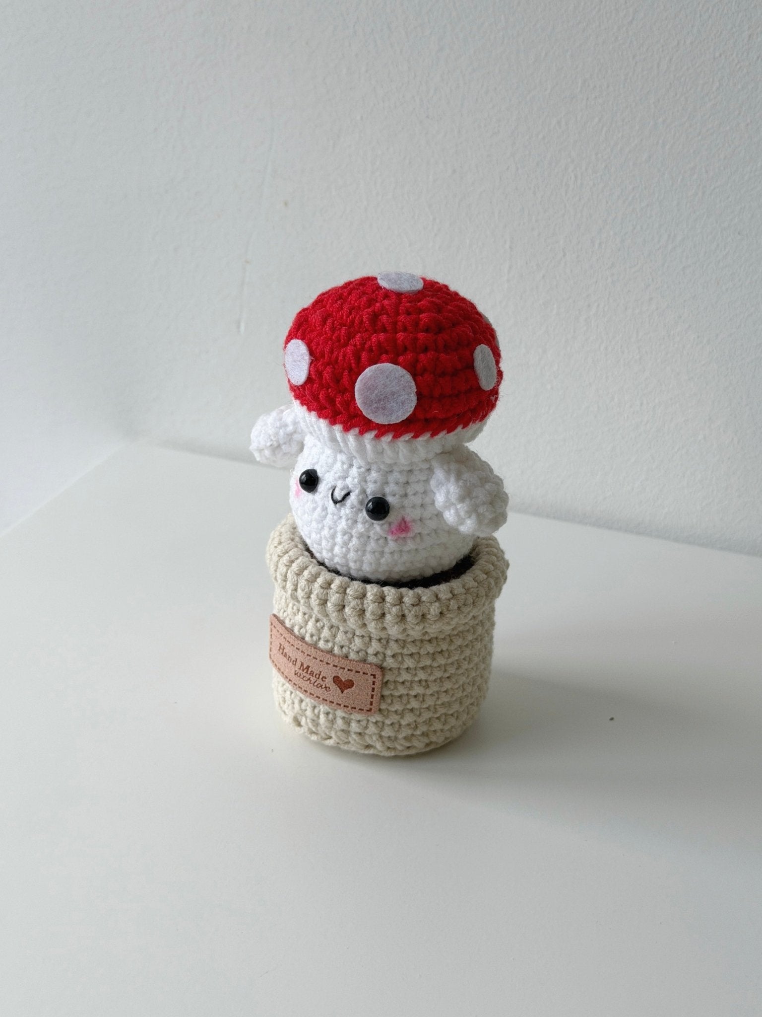 Crochet Mushroom Sprite Potted Plant - Crochera