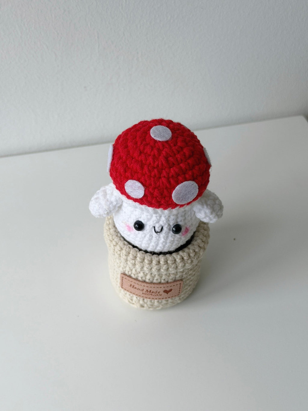 Crochet Mushroom Sprite Potted Plant - Crochera
