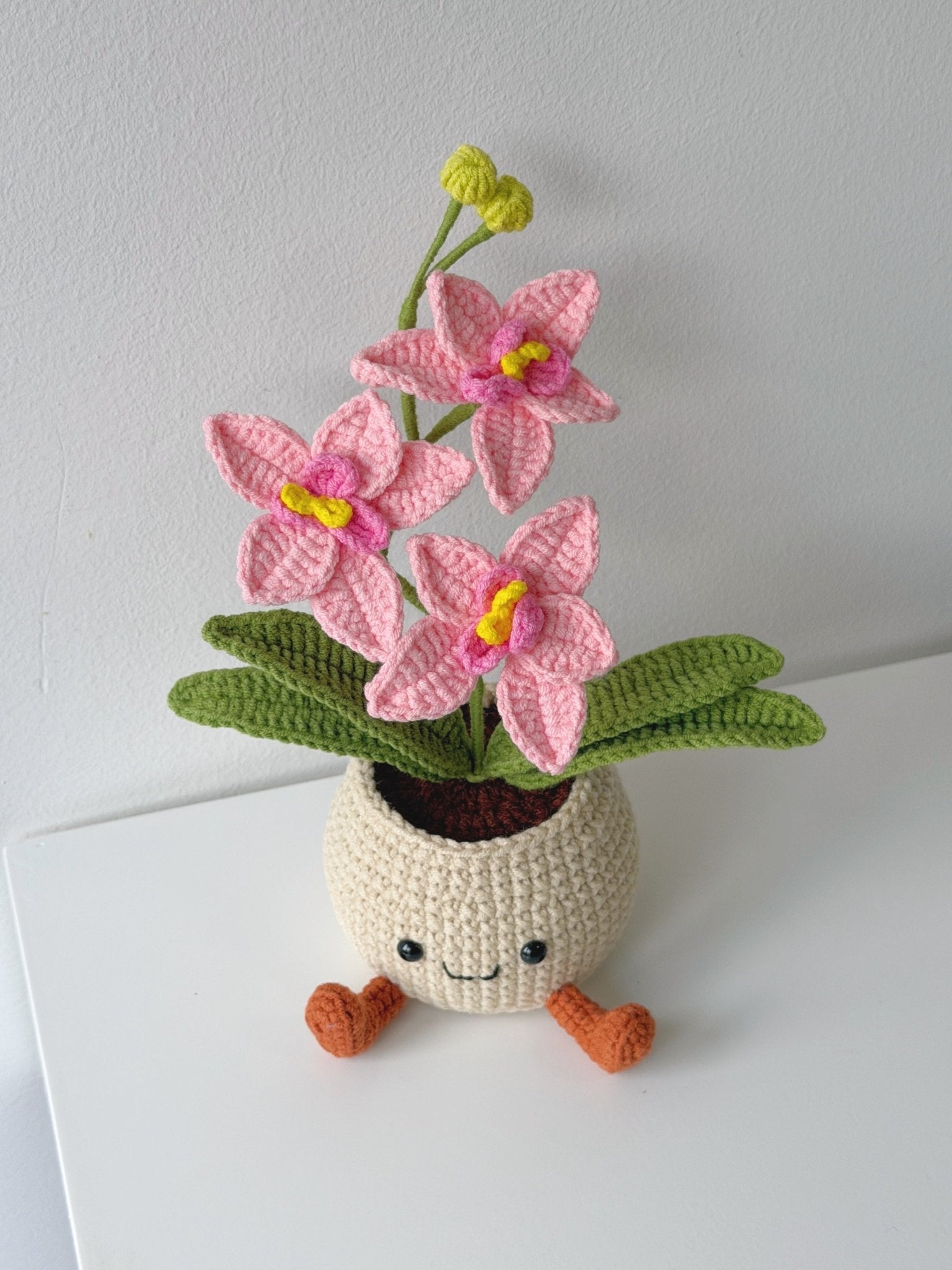 Crochet Orchid Potted Plant - Crochera