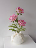 Crochet Peony Potted Plant - Crochera