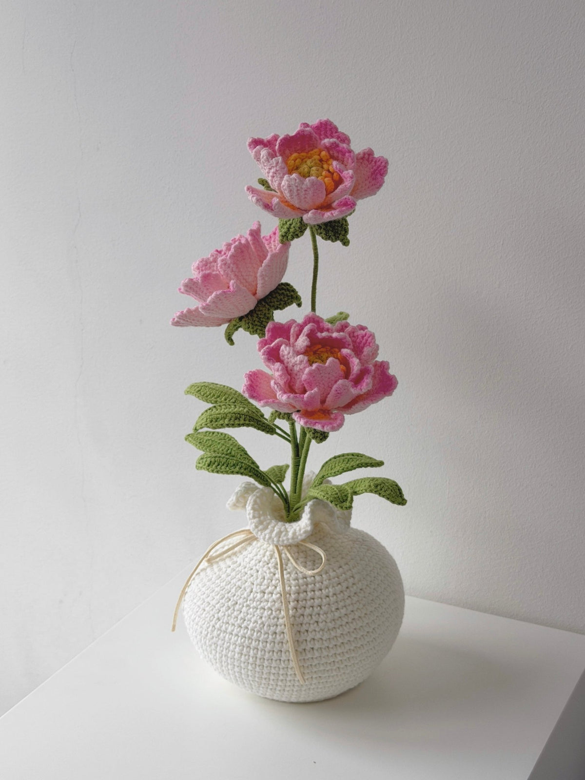 Crochet Peony Potted Plant - Crochera