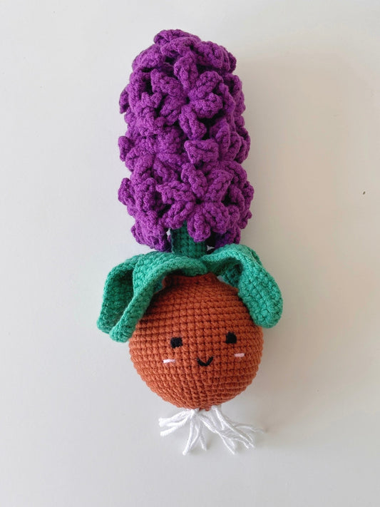 Crochet Purple Hyacinth Potted Decor - Crochera