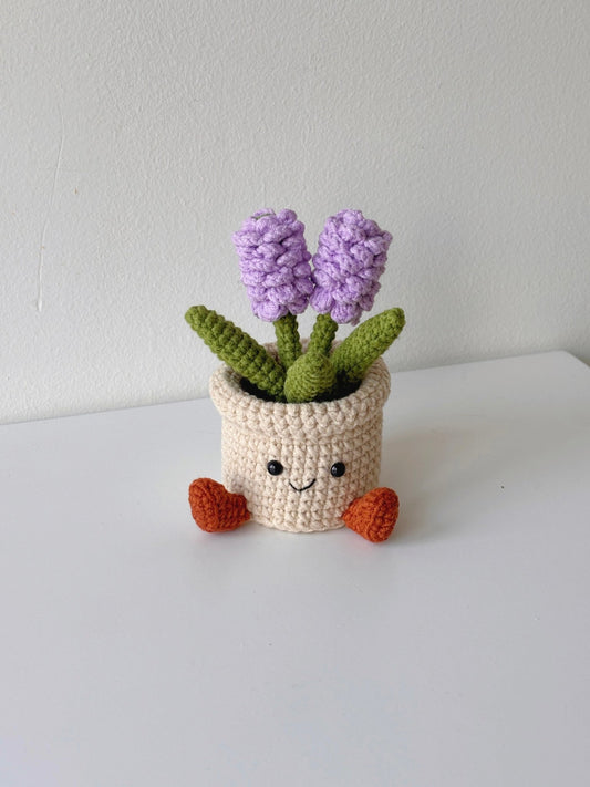 Crochet Purple Hyacinth Potted Plant - Crochera