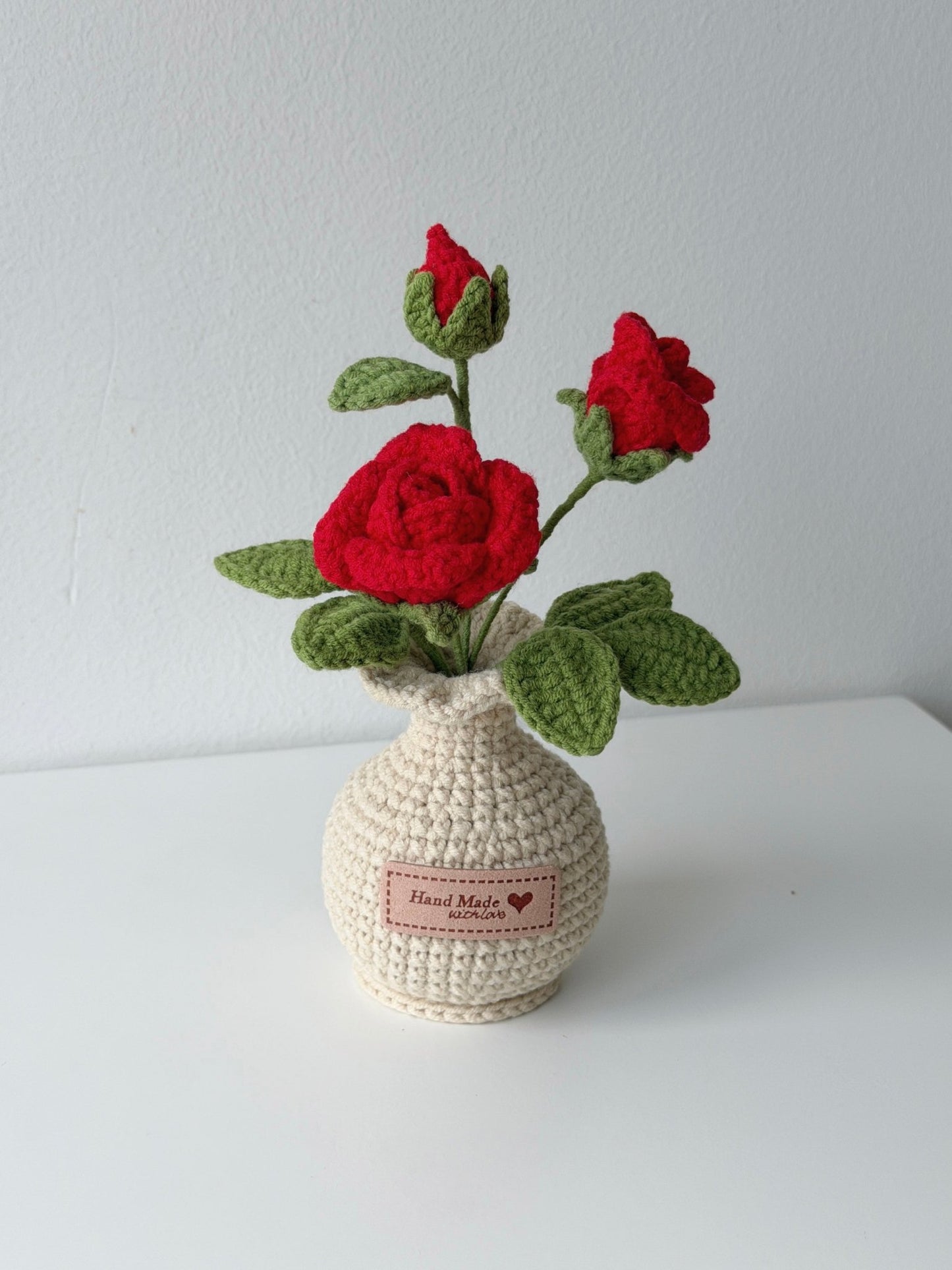 Crochet Rose Flower Potted Plant - Crochera