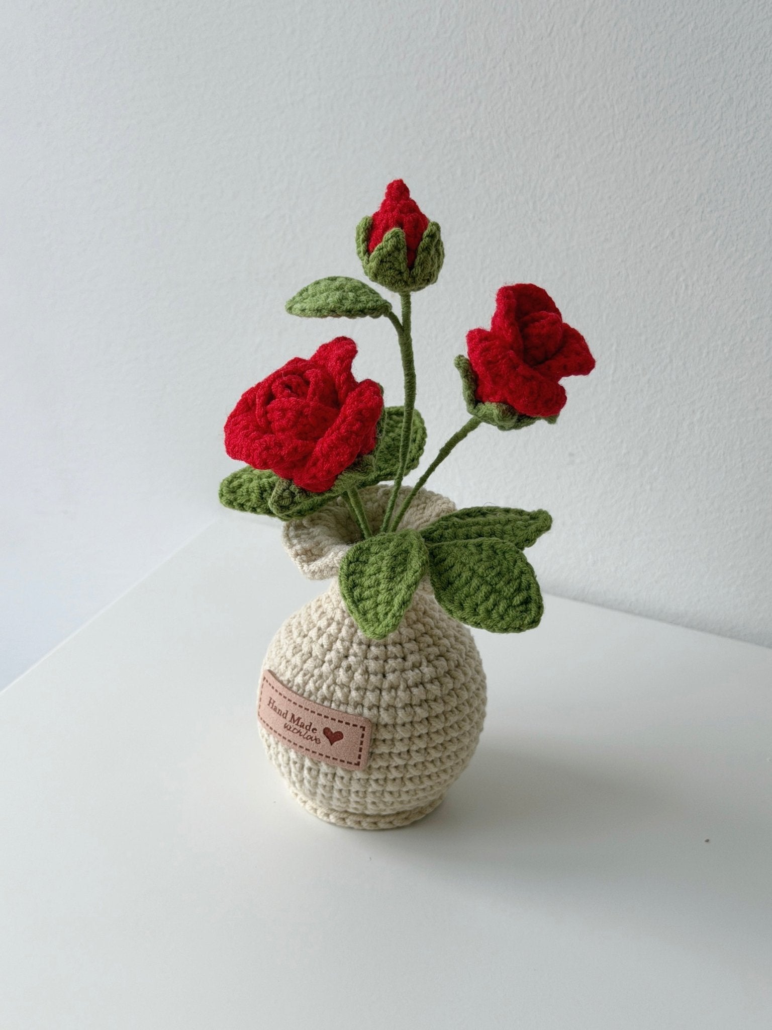 Crochet Rose Flower Potted Plant - Crochera