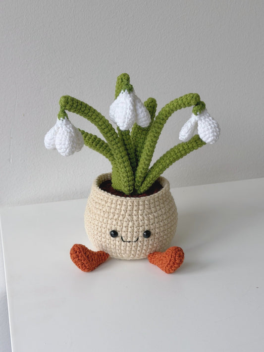 Crochet Snowdrop Potted Plant - Crochera