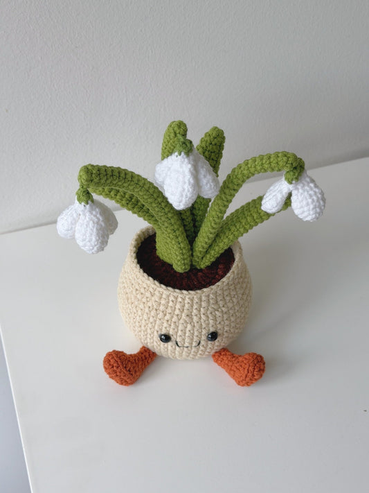 Crochet Snowdrop Potted Plant - Crochera