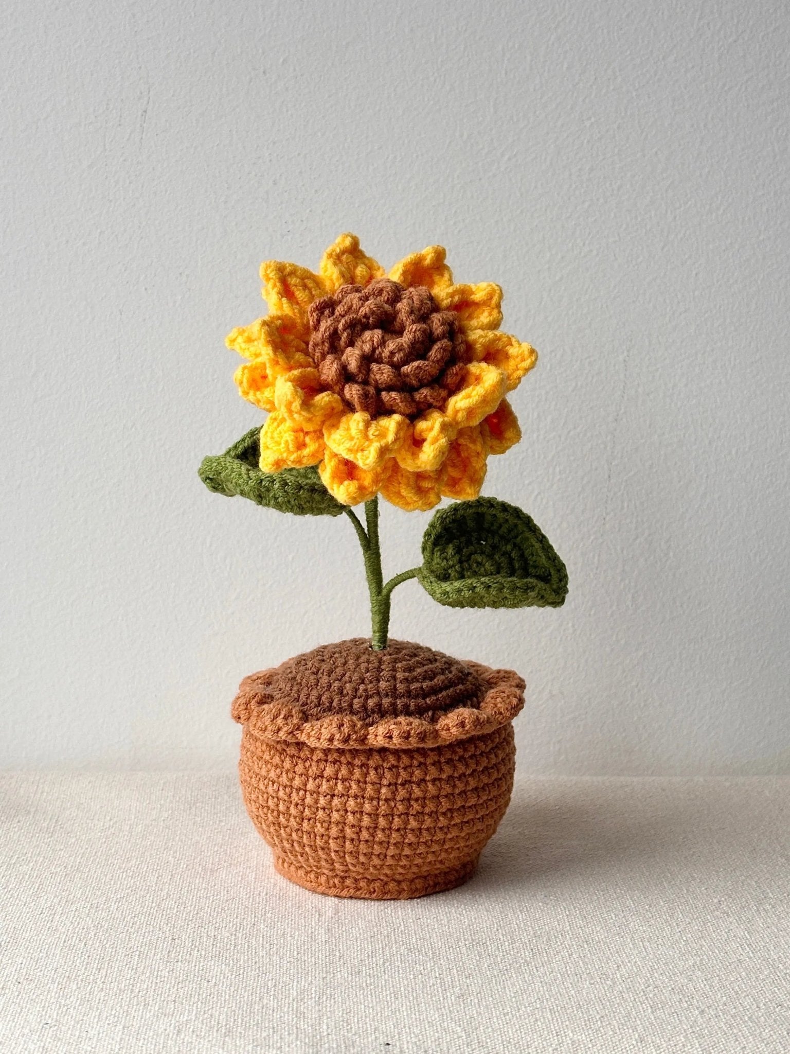 Crochet Sunflower Plant in Pot - Crochera