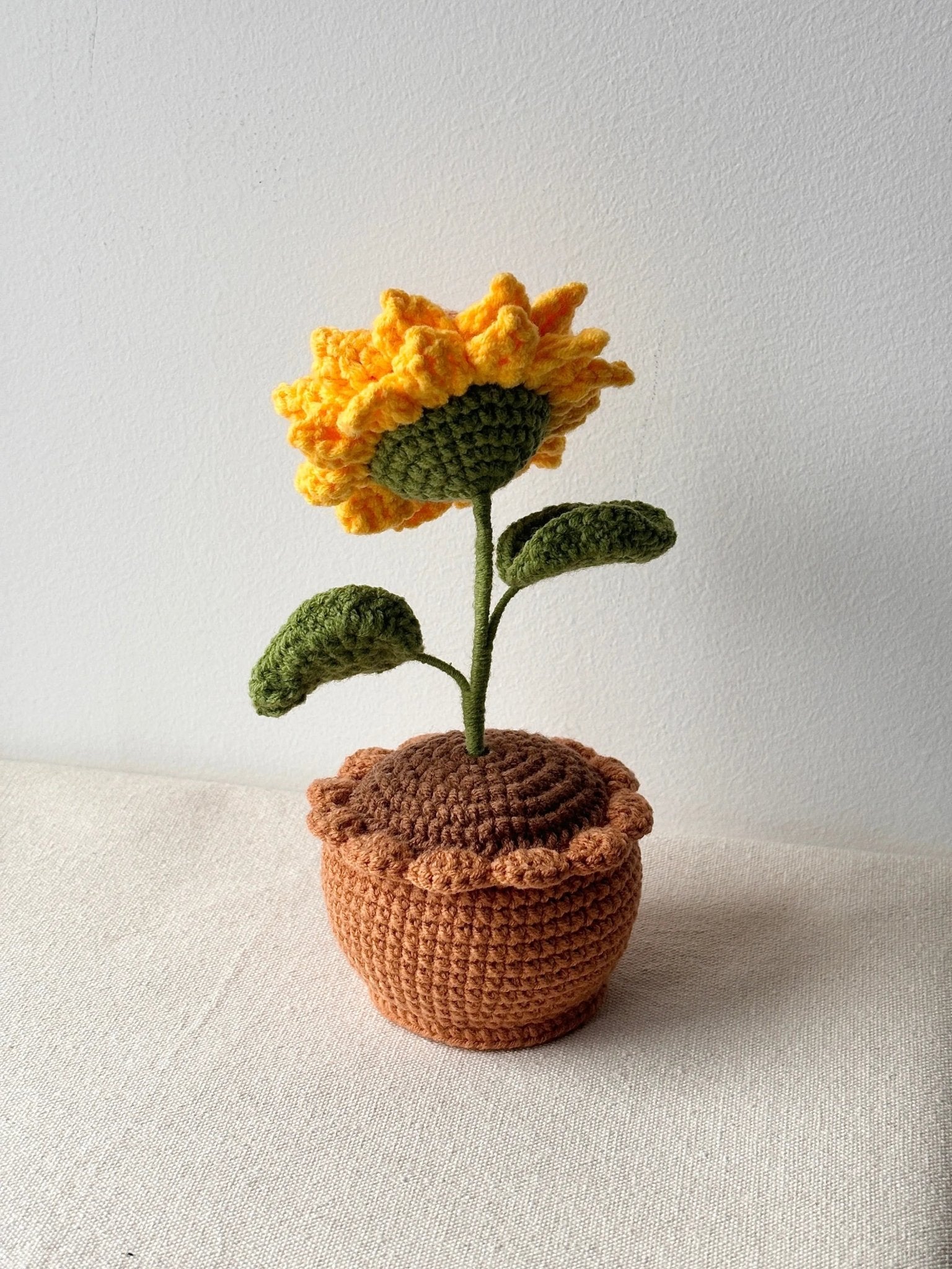 Crochet Sunflower Plant in Pot - Crochera