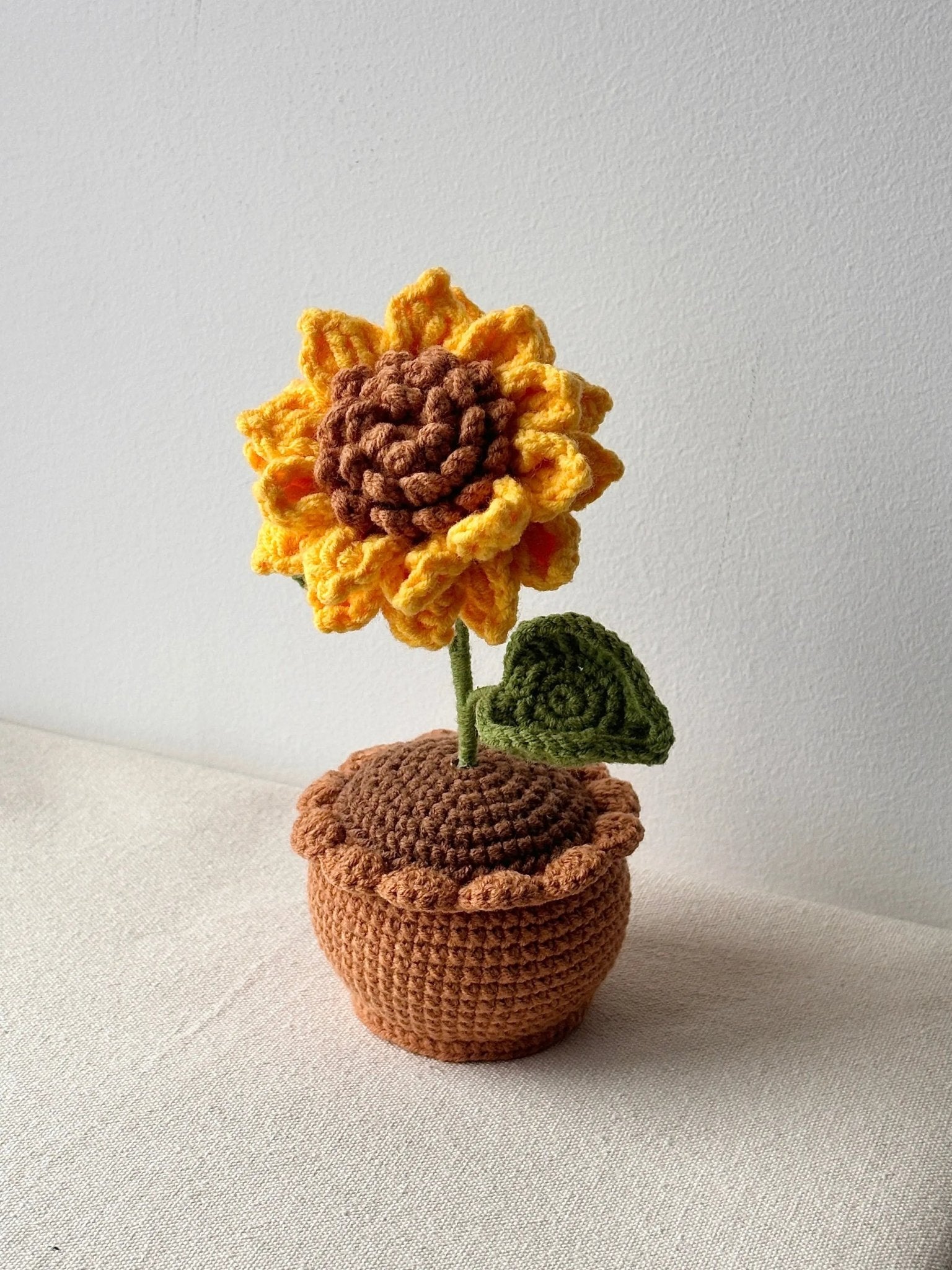 Crochet Sunflower Plant in Pot - Crochera