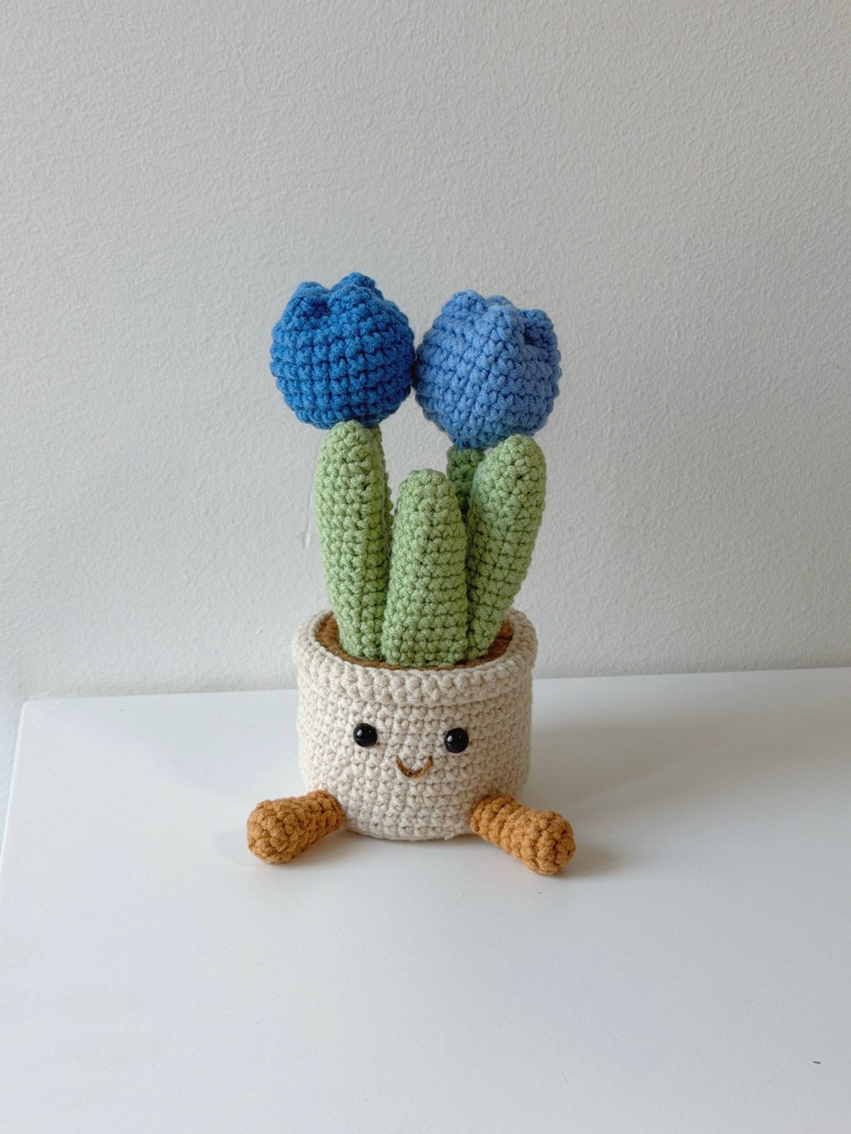 Crochet Tulip Pot with Smiley Planter - Crochera