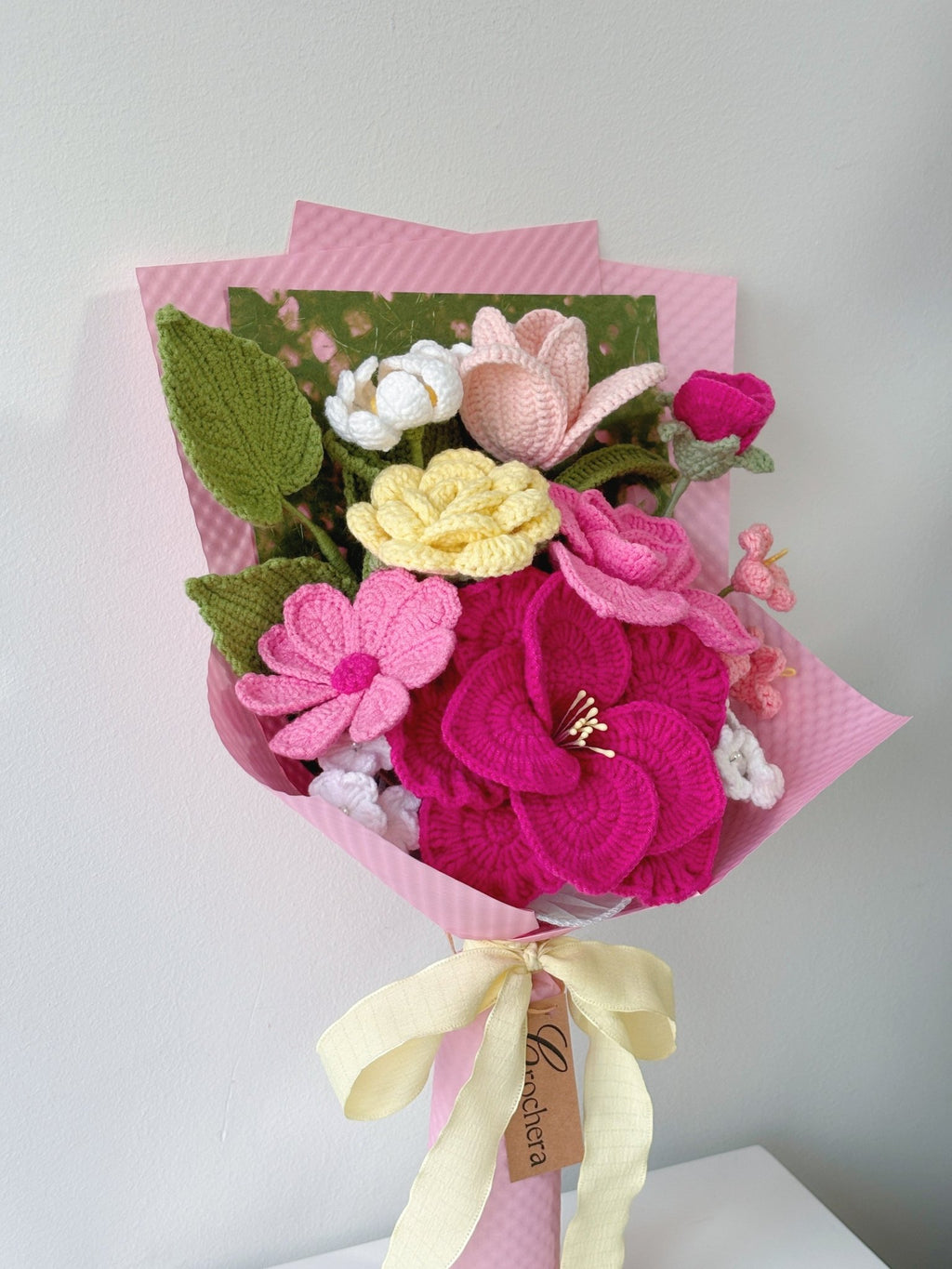 Custom Crocheted Lisianthus Bouquet - Crochera