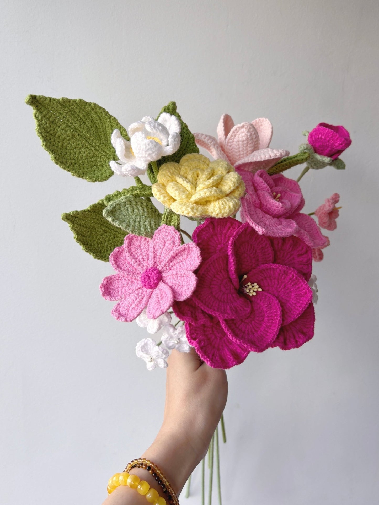 Custom Crocheted Lisianthus Bouquet - Crochera