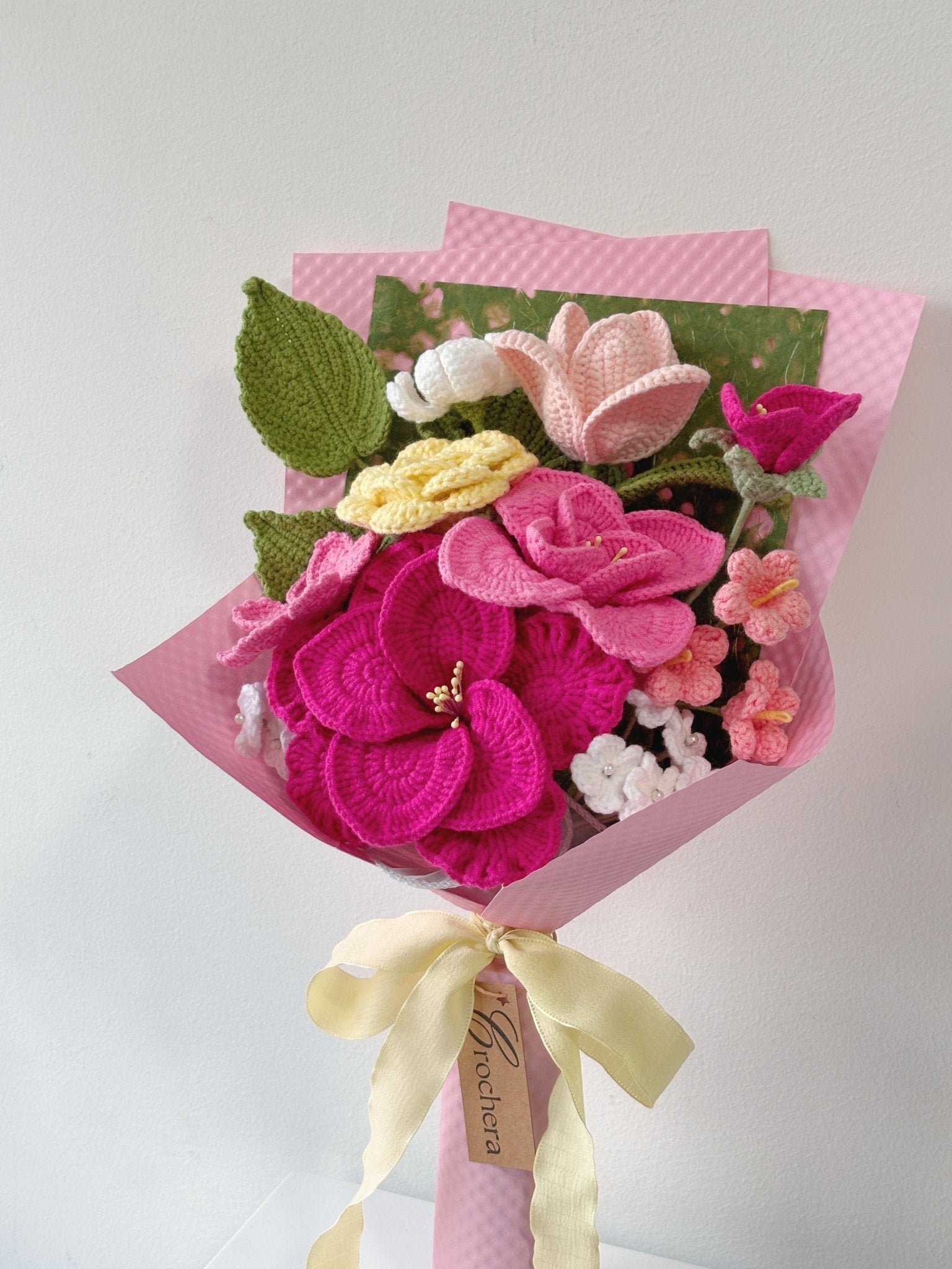 Custom Crocheted Lisianthus Bouquet - Crochera