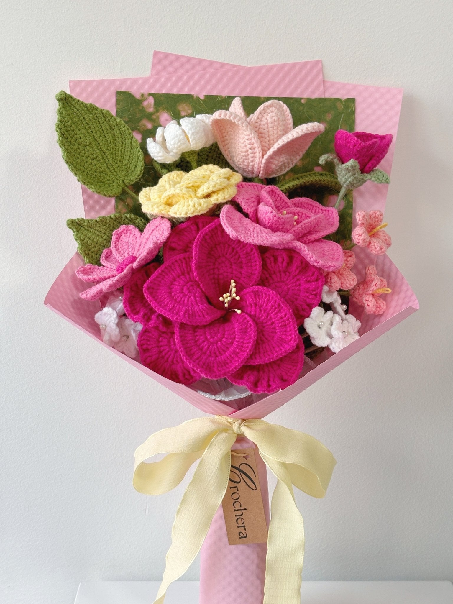 Custom Crocheted Lisianthus Bouquet - Crochera