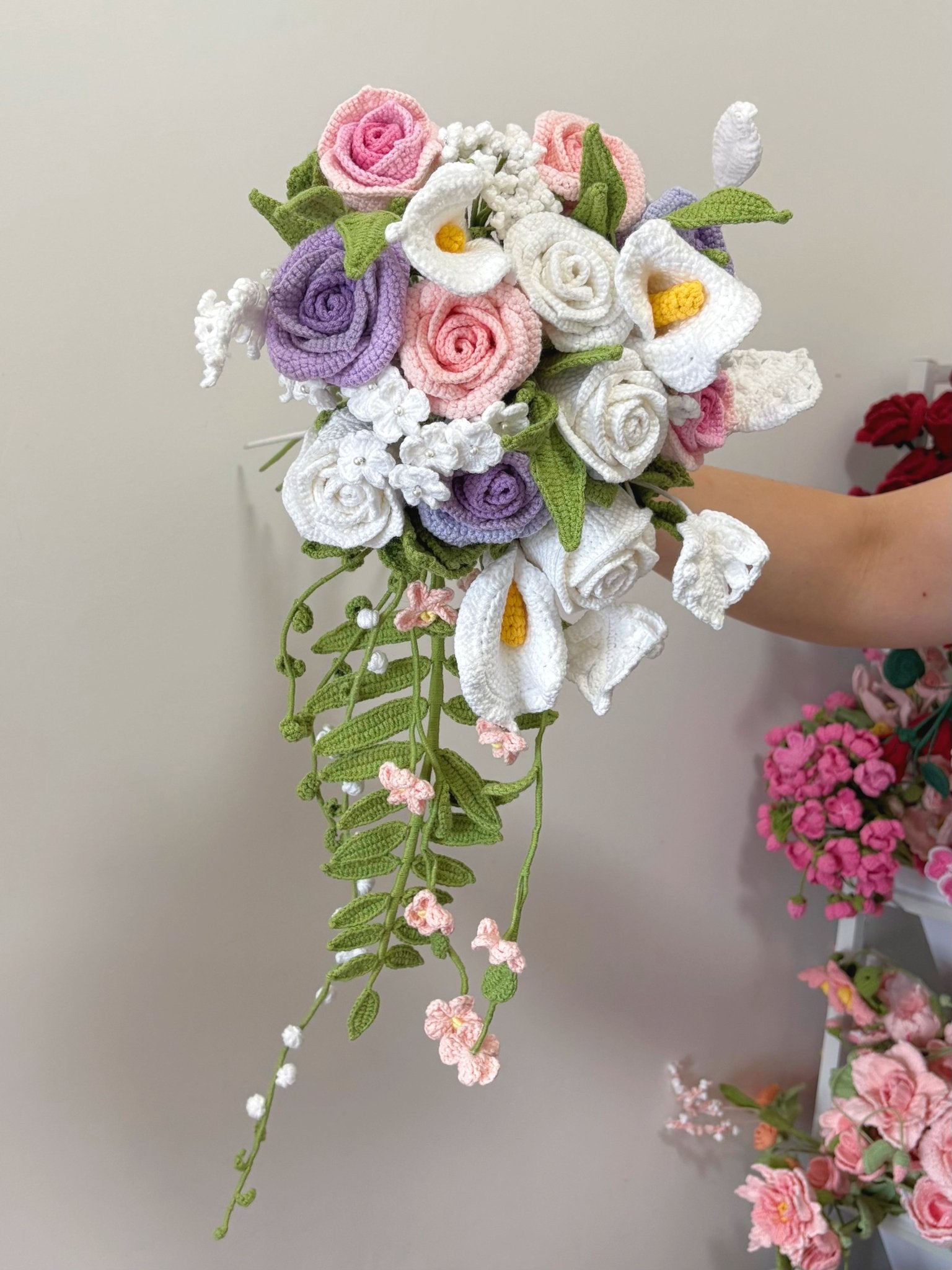 Custom Hand - Crocheted Bridal Bouquet | Pastel Vows - Crochera