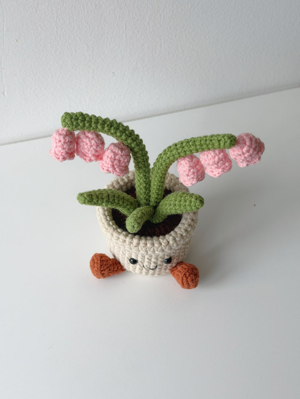 Handmade Smiling Lily of the Valley Amigurumi Potted Plant - Crochera