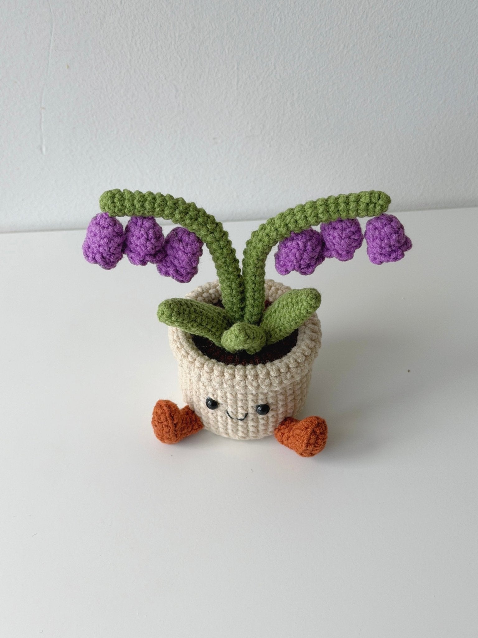 Handmade Smiling Lily of the Valley Amigurumi Potted Plant - Crochera