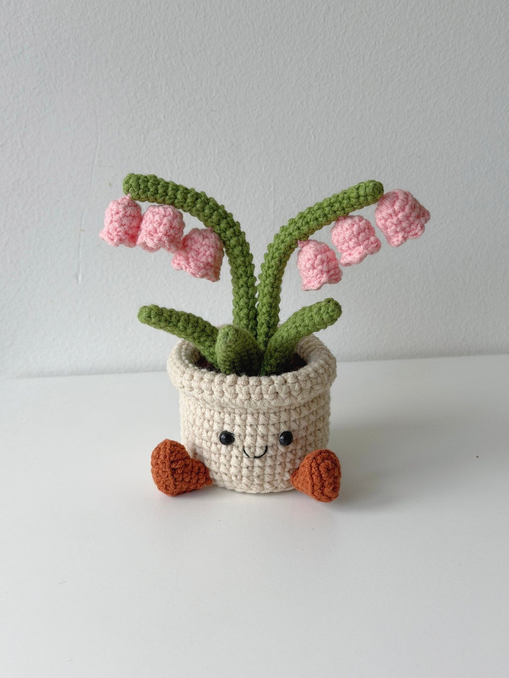 Handmade Smiling Lily of the Valley Amigurumi Potted Plant - Crochera