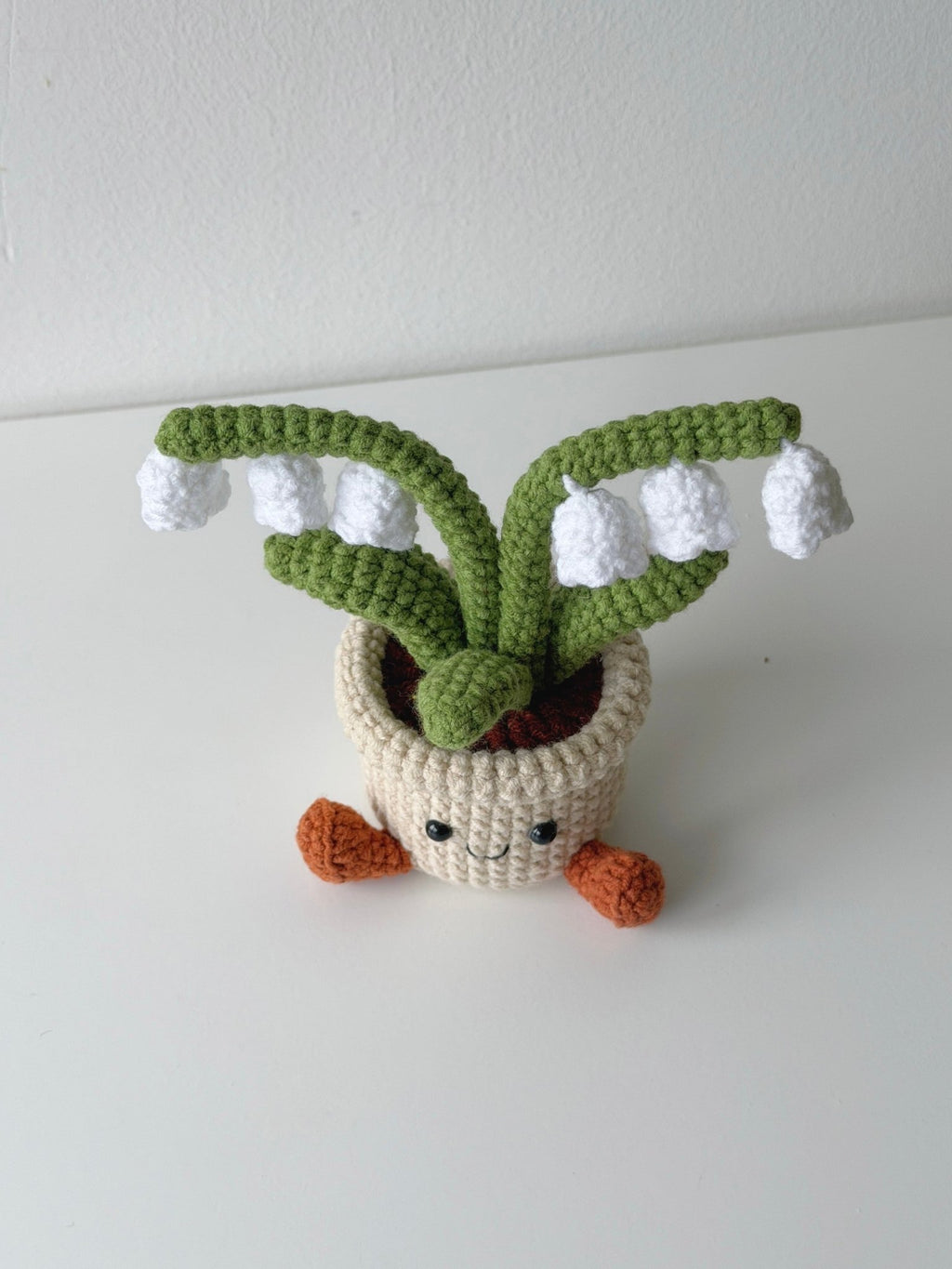 Handmade Smiling Lily of the Valley Amigurumi Potted Plant - Crochera