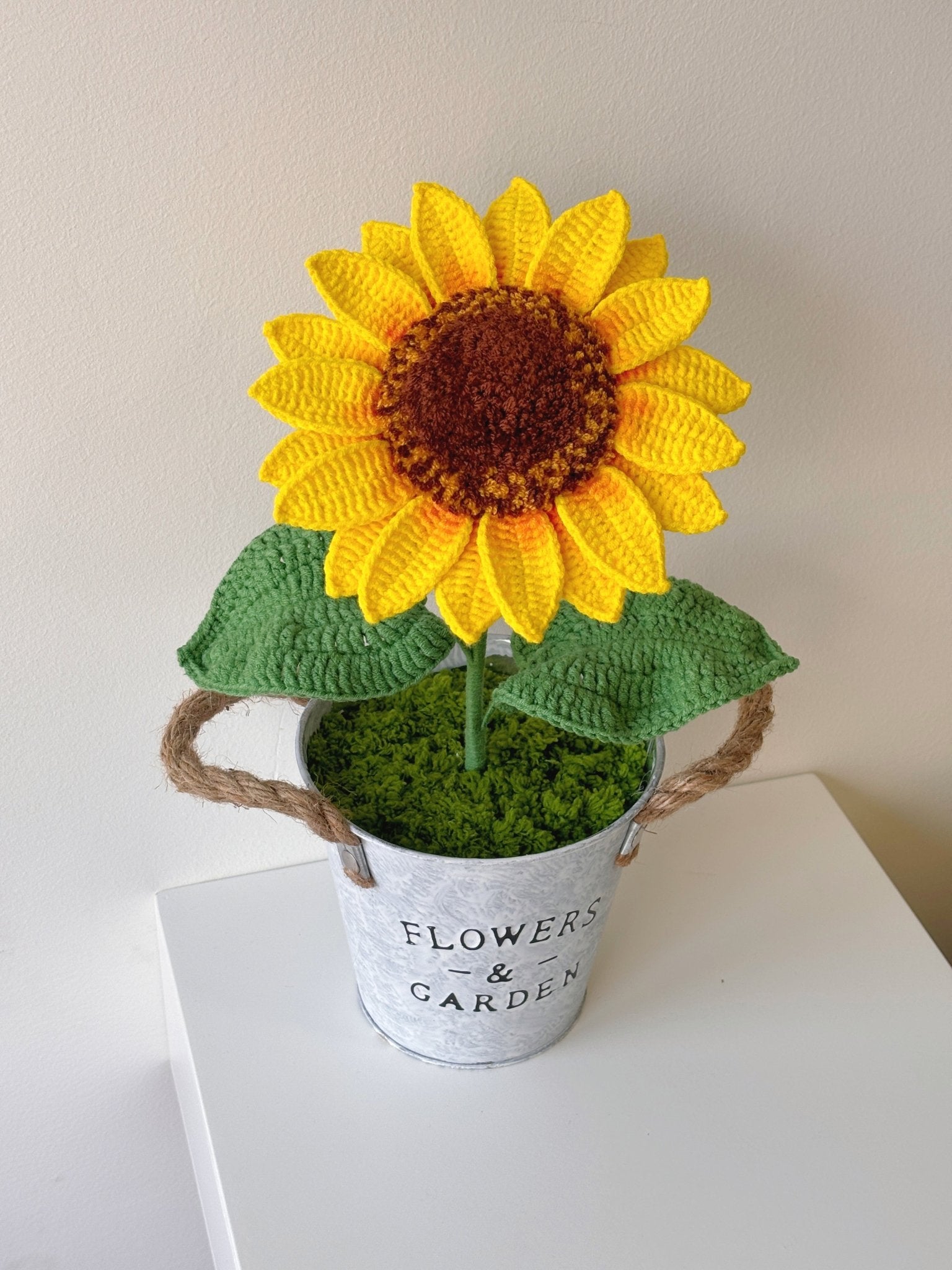 Sunlit Bloom — Crochet Sunflower Potted Plant - Crochera