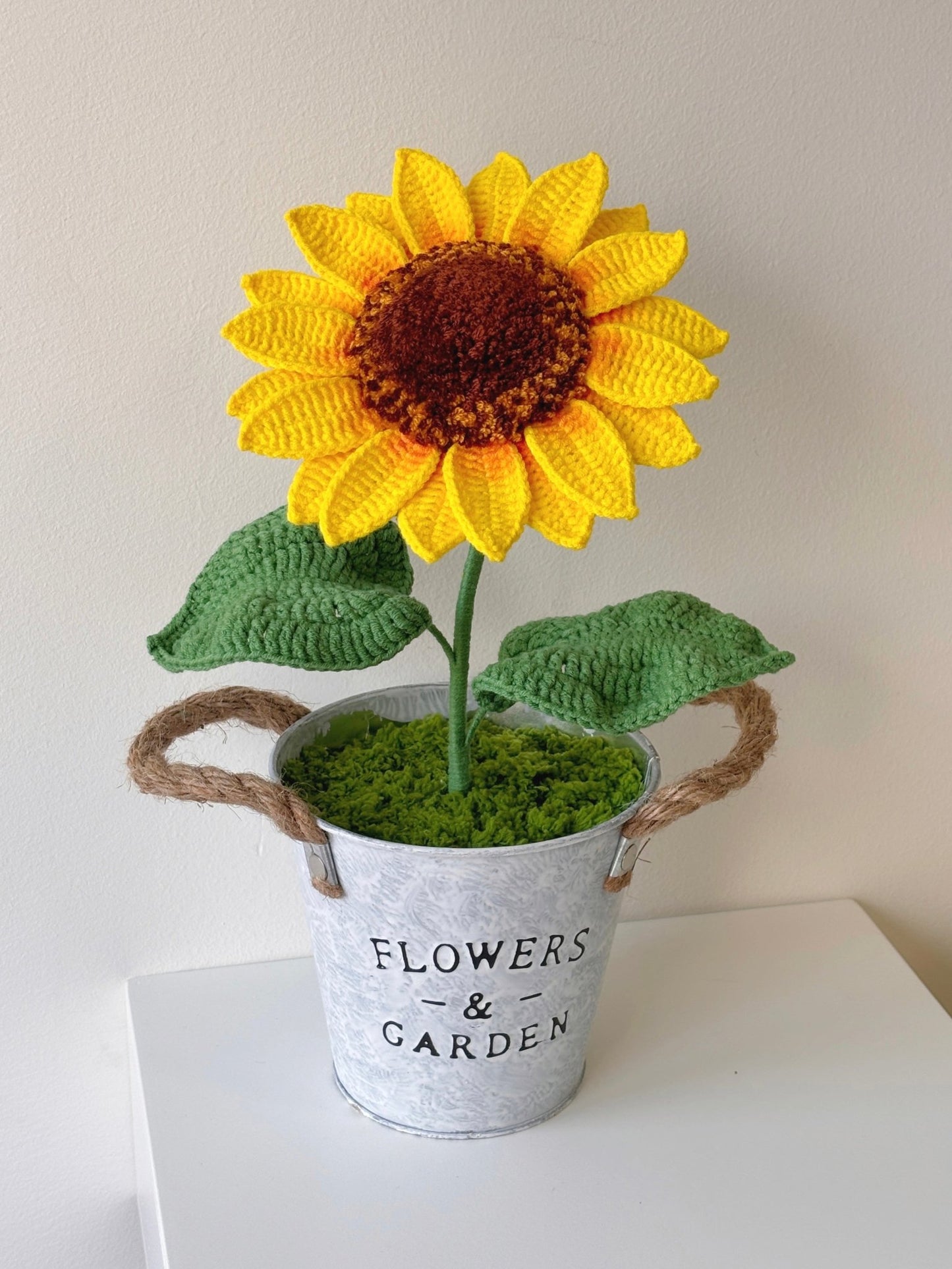 Sunlit Bloom — Crochet Sunflower Potted Plant - Crochera