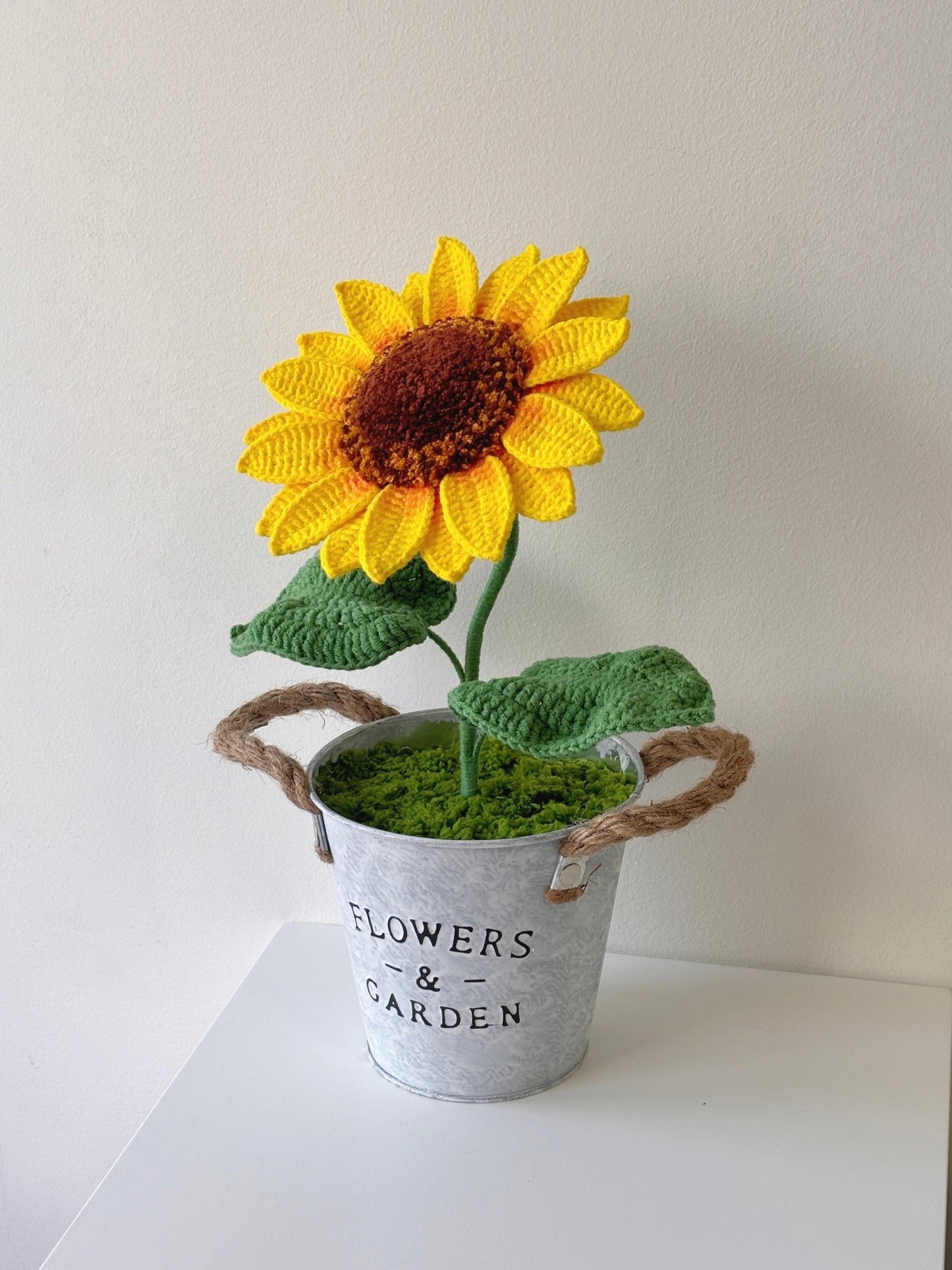 Sunlit Bloom — Crochet Sunflower Potted Plant - Crochera
